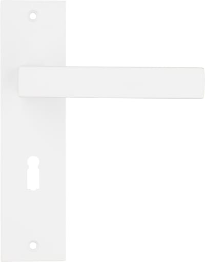 Ostiumhome® - Deurbeslag- Deurklink op kort schild met Sleutelgat 56mm - Wit - Arezzo