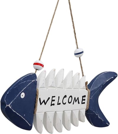 Welkom Bord - Houten Decoratie - Deur Decoratie - Mediterrane Stijl - 28 x 30 cm