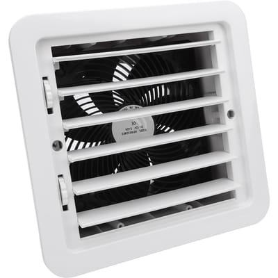 Ventilateur d'aération latérale pour camping-car 12V 5W Réglage manuel Ventilateur d'extraction d'aération latérale pour camping-car Remorque Bateau Yacht Blanc
