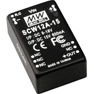 MW Mean Well MEAN WELL SCW12C-05 DC/DC-converter 12 W Aantal uitgangen: 1 x Inhoud 1 stuk(s)