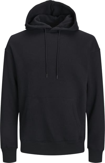 JACK & JONES Star basic sweat hood regular fit - heren hoodie katoenmengsel met capuchon - zwart