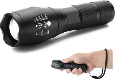 PD® - Zaklamp - Militaire zaklamp - tactisch - Zaklamp Led - 5 zoom functies - zwart - led technologie - COB LED - schokbestendig