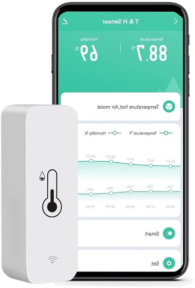 Slimme Hygrometer en Thermometer voor Binnen en Buiten - Hoge Precisie, TUYA App Compatibel, Waarschuwingen en Alexa Ondersteuning (1-Pack)