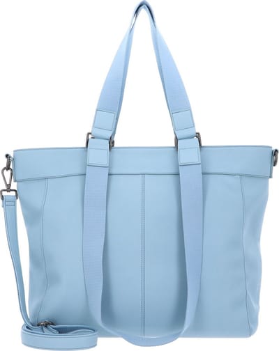 FREDsBRUDER Leren Schoudertas Keep On Smiling Big Shopper Shy Blue Lichtblauw
