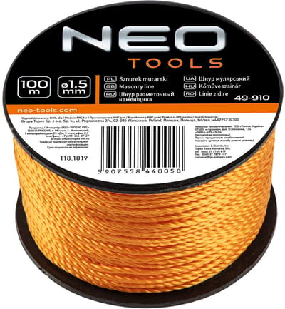 Neo tools metsel koord 49-910  lengte van 100 m