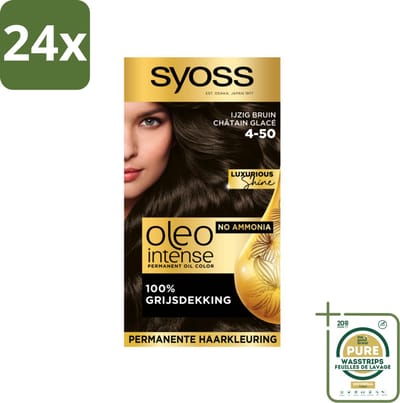 Syoss Oleo Intense - Haarverf - 4-50 - Ijzig Bruin - 115ml x 24