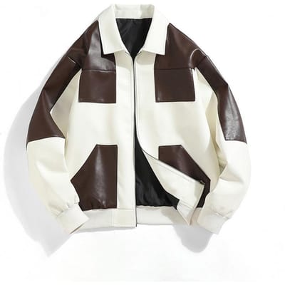 Liefdes Herfst/Winter Havenstijl Hoge Kwaliteit Retro Matching Leer Heren Los Kort Jack L white