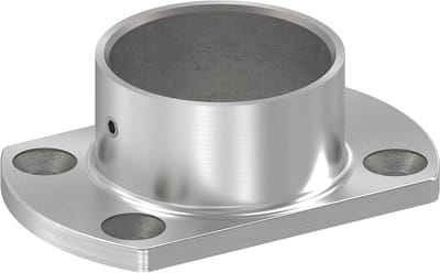 Vloeranker Roestvrij Staal - Buisbevestiging Plaat - Bevestigen Leuningen - V4A Materiaal - 42.4mm Diameter - Zilverkleurig