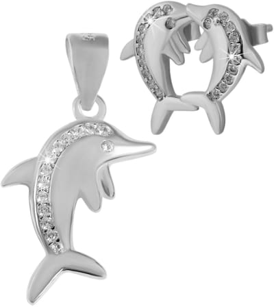 AKZENT Akzent Dames sieradenset "Djula" aus 925 Sterlingzilver, gerhodineerd/vergoldet, langlebig,