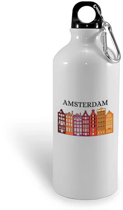 Hacebo® - Amsterdam waterfles - Amsterdam - Amsterdammers - de echte Amsterdam liefhebbers - Rijtjeshuizen - water fles - 400ML