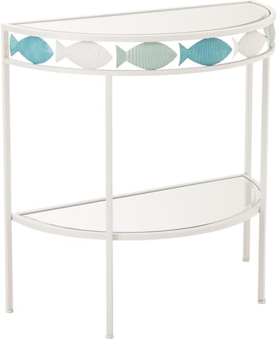J-Line console Vijs - metaal - lichtblauw/wit