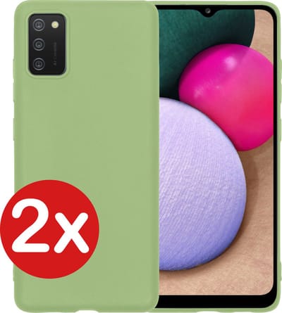 Hoesje - 2 Stuks - Geschikt voor Samsung Galaxy A03s - Sterk & Shockproof - Telefoonhoes - Back Cover - Case Siliconen - Telefoon Hoes - Groen