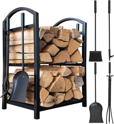 Houtschepper en gereedschappenhaardhoutrek voor binnen - 45 x 30 x 74 cm