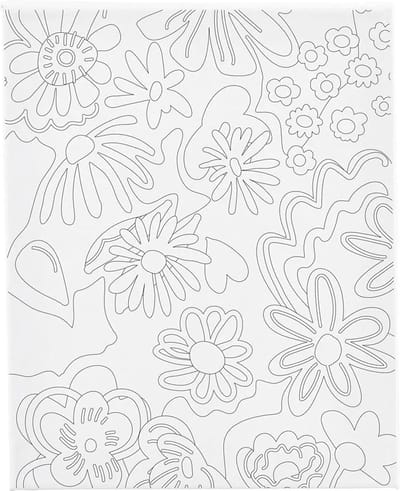 Creativ Company Schildercanvas met print Bloemen 24x30 cm