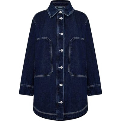 Hugo Lange spijkerjas voor dames (Marineblauw, vervaagd)