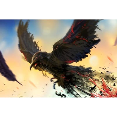 3D DIY diamant borduurwerk kruissteek Fantasy Hell Crow Diamond schilderij woondecoratie 20X30CM black