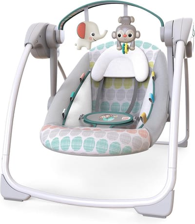 Draagbare schommel - Babyschommelstoel - Baby ontspannen - WhisperQuiet technologie - 2 posities - Meerkleurig