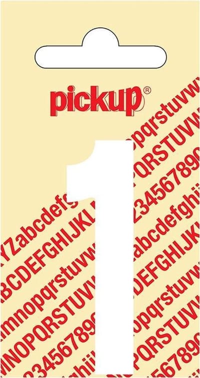 Pickup plakcijfer Nobel 60 mm wit 1 - 310120601