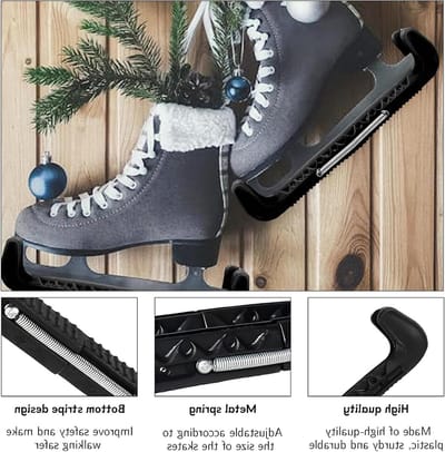 Dailygoods - Verstelbare schaatsijsschaatsbescherming, schaatsbescherming, kunstschaatsen, bescherming van het ijshockey, schaatsen (zwart)
