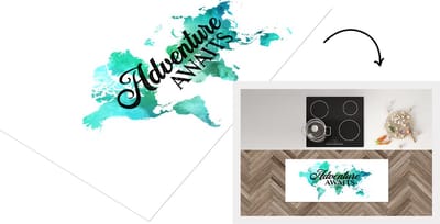 Keukenloper - Loper keuken - Kaart - Wereld - Quote - Groen - 120x50 cm - Keukenloper vinyl