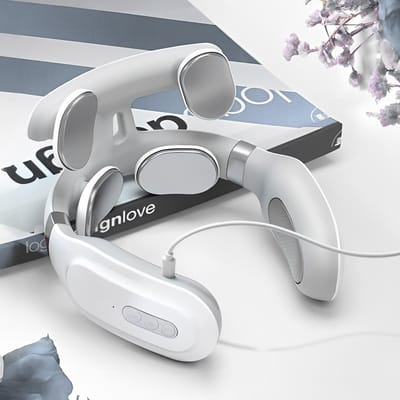 Draagbare Nek Schouder Massager Diepe Weefsel Kneed 4 Modi 16 Intensiteiten USB Oplaadbaar Ergonomisch Ontwerp US Plug gray