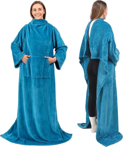 Wearable Deken met Mouwen voor Volwassenen - Zachte Warme Fleece Omslagdeken