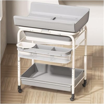 Baby Verschoontafel - Luier Wipstoel - Babyverzorging Thuis - Opvouwbaar Ontwerp - Compact Formaat - Grijs