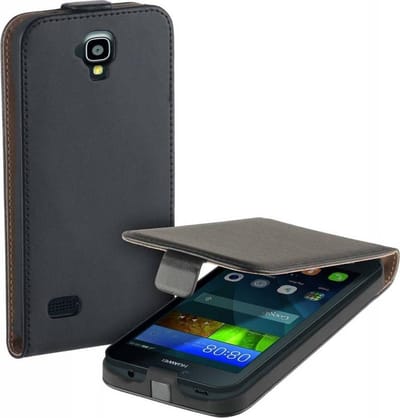 Zwart eco leather flipcase Huawei Y5 Telefoonhoesje
