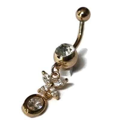 Aramat Jewels | Piercings | Vlinder Navelpiercing met Zirkonia | | | |10mm | Staal | Volwassenen | Verkleurd niet