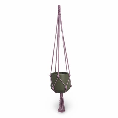 Plantenhanger 'Classic' - Kies kleur en lengte - Oud Roze - 100 cm lang - Katoenkoord - Geschikt voor Pot met Diameter t/m 20 cm - Handgemaakt in ons Macramé Atelier - Prijs per Stuk - Let op: Exclusief Pot - Inclusief Verzendkosten