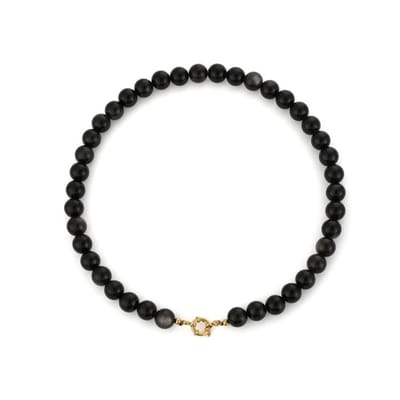 Bijoutheek Collier Kralen Stenen 10mm Black