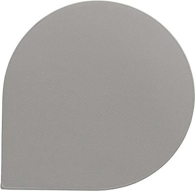 Onderzetter, Set van 4 Stuks, Kunstleer, Licht Grijs, 10 x 10 cm - Kela | Edel