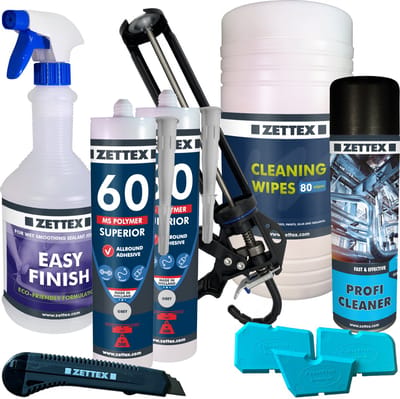 Zettex MS 60 Polymeerkit Superior - Montagekit – Lijmkit – Afdichtkit - Binnen & Buiten - 290ml – Grijs - VOORDEELBUNDEL