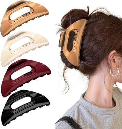 SnelShoppen - Grote Haarclips 4 Stuks, Siliconen Haarclips met Sterke Grip, Antislip voor Dikke en Dunne Haar, Perfect voor Feest en Dagelijks Gebruik