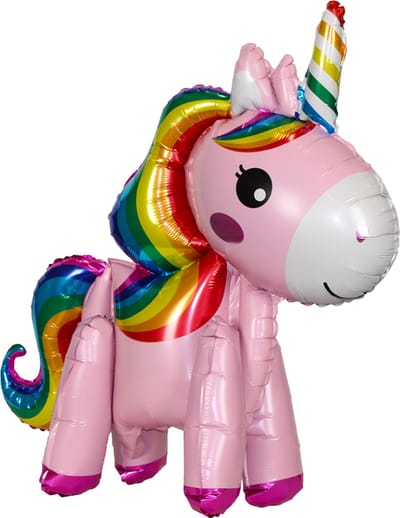 Eenhoorn Verjaardag Versiering 3D Unicorn Ballon Decoratie Feest Versiering Met Rietje Roze 55 CM – 1 Stuk