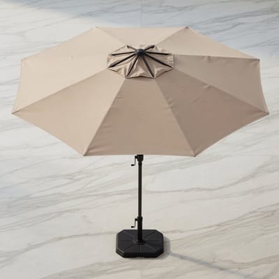 Grote Rechthoekige Dubbele Tuinparasol 200 x 380 cm met Zwengel, UV-bescherming en Windbestendig Design – Mobili Bella