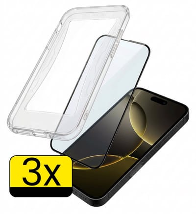 Screenprotector - Geschikt voor Apple iPhone 16 Pro Max - 3 Stuks - Met Installatie Kit - Beschermglas - Gehard Glas - Tempered Glass - Screen Protector