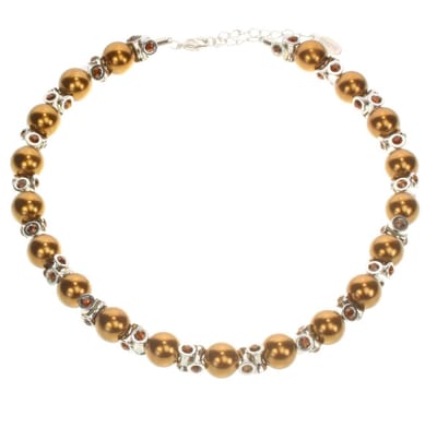 Behave - Klassieke ketting met parels en steentjes - Nikkelvrij - Modeaccessoire