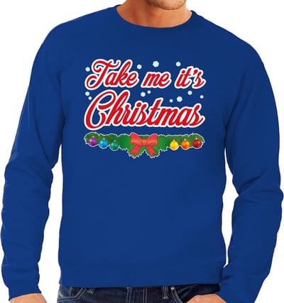 Foute kersttrui / sweater voor heren - groen -Take Me Its Christmas S