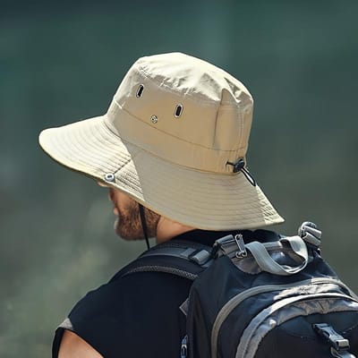 Nouveau Chapeau de Pêcheur Mode et Polyvalent Protection Solaire Chapeau d'Alpinisme Réglable Respirant Imperméable Chapeau de Camping Extérieur gray