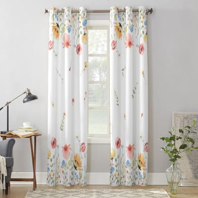 Lente Aquarel Bloemen Bladeren Raamgordijn Woonkamer Luxe Valgordijn voor Slaapkamer Huis Keuken Decor Gordijn 135W x 60H(cm) x1