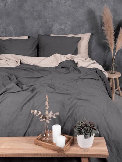 Dreamers Den kussensloop Linnen Dark Grey 60x70cm