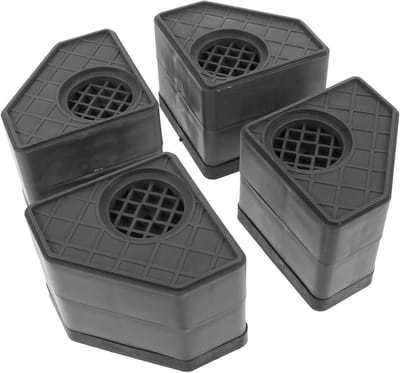 Wasmachine Voetmatten - Verhogers Schokdempers - Apparaten Stabiliseren - Antislip en Geluidsreducerend - 9 x 19 x 9 cm - Zwart