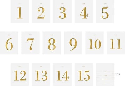 Tafel Nummers kaart 1-15