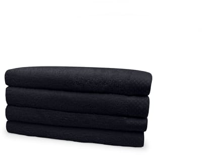 Eleganzzz Handdoeken Set - Set van 4 - Handdoek 60x110cm - 420 gr/m2 - 100% Katoen - black