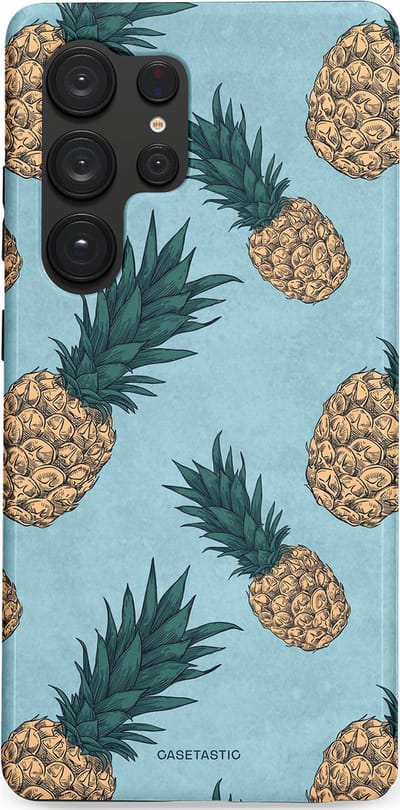 Casetastic Hoesje Geschikt voor Samsung S25 Ultra - Stijlvolle Beschermende Duo-layer Case - Tropische Ananas