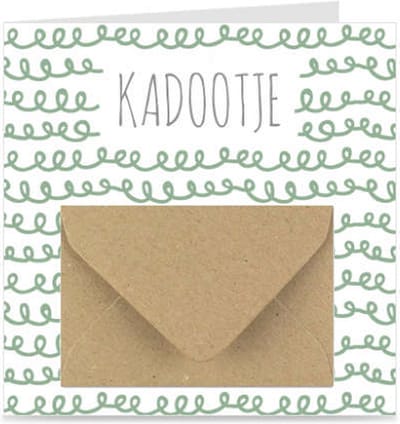 Kaart met cadeau envelopje / Verjaardagskaart / Wenskaart | KADOOTJE | voor geld of cadeaukaart | groen