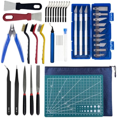 Dailygoods- 3D-printeraccessoires 42-delig - gereedschapset - professionele onderhoudsset - schraper - tangen - compatibel met meeste printers - Gereedschapsset