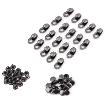 Dailygoods- Schoenveters 20 Stuks - Veterhaken/Klinknagels - Gespen/Vetergespen - Duurzaam Materiaal - Geschikt voor Klimaccessoires - Knopopening 5 mm