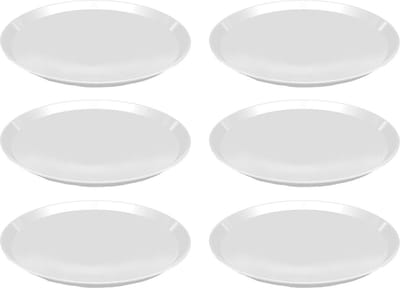 Dienblad - 3x stuks - wit - kunststof - D34x2 cm - rond - serveerblad - vaatwasserbestendig